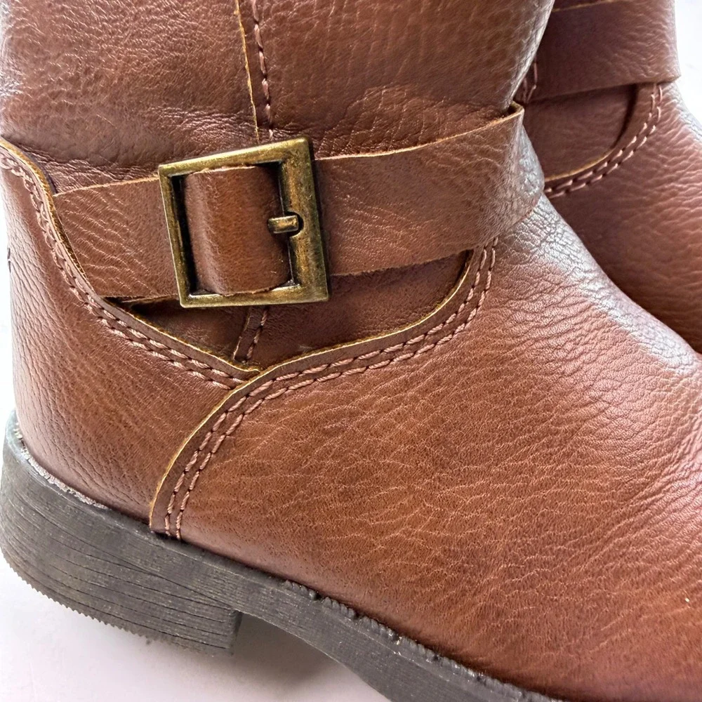 OshKosh Bgosh Toddler Lumi Brown Faux Leather Tall Riding Boots Size 6M
